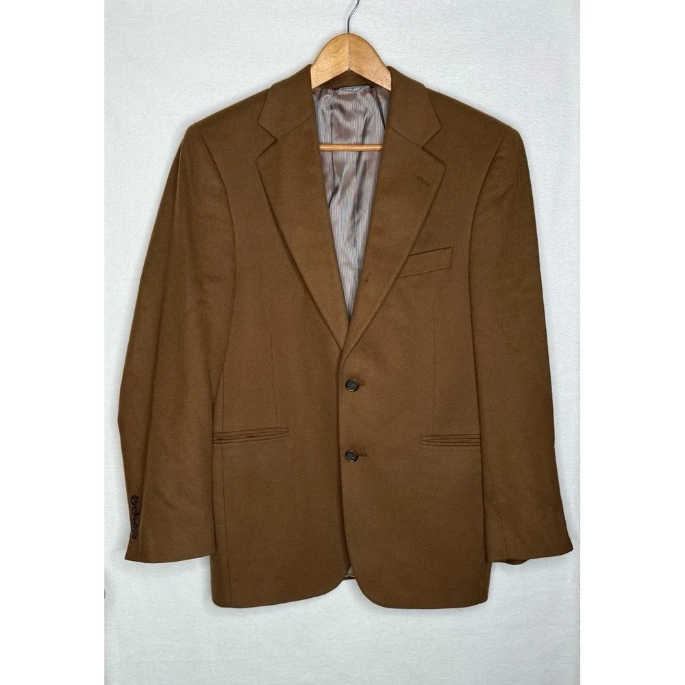 Lori Piana 100% Cashmere Luxorwood Blazer Jacket Sport Coat Brown Men's 38S